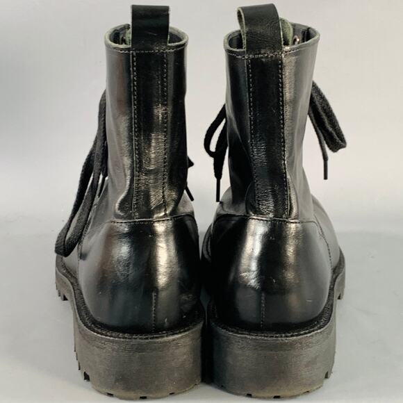 COMME des GARCONS HOMME PLUS Size 10 Black Leather Pull On Military Boots main image 5